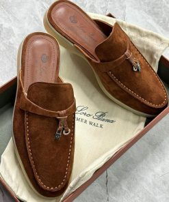 First copy LORO PIANA Babouche Charms Walk suede slippers