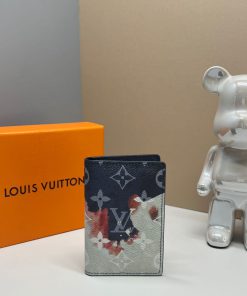 Design Louis Vuitton | Canvas Blended Fabrics Leather Folding Wallet Card Holders